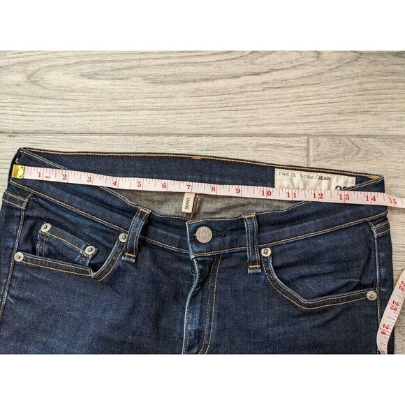 $225 Rag & Bone Ankle Skinny Jeans in Harrow Model 4987 Dark Blue USA Waist 28 - Picture 8 of 9